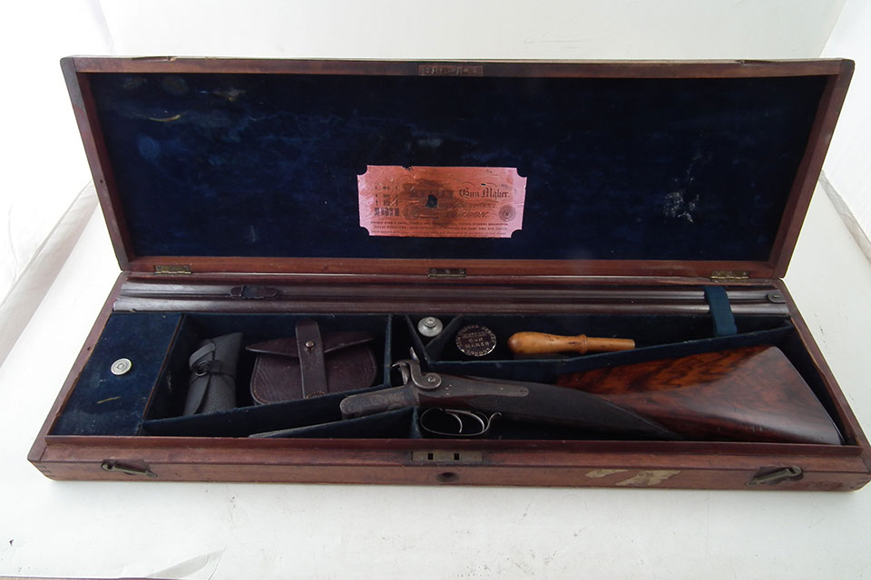 Rifle and case appear original and correct. The sanscrit witing on the exterior suggests it spent time in Asia.