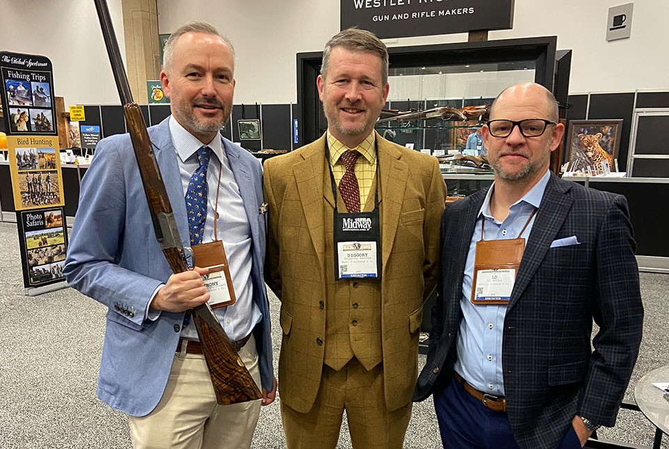 With Trigger and L.D. on the Westley Richards stand.