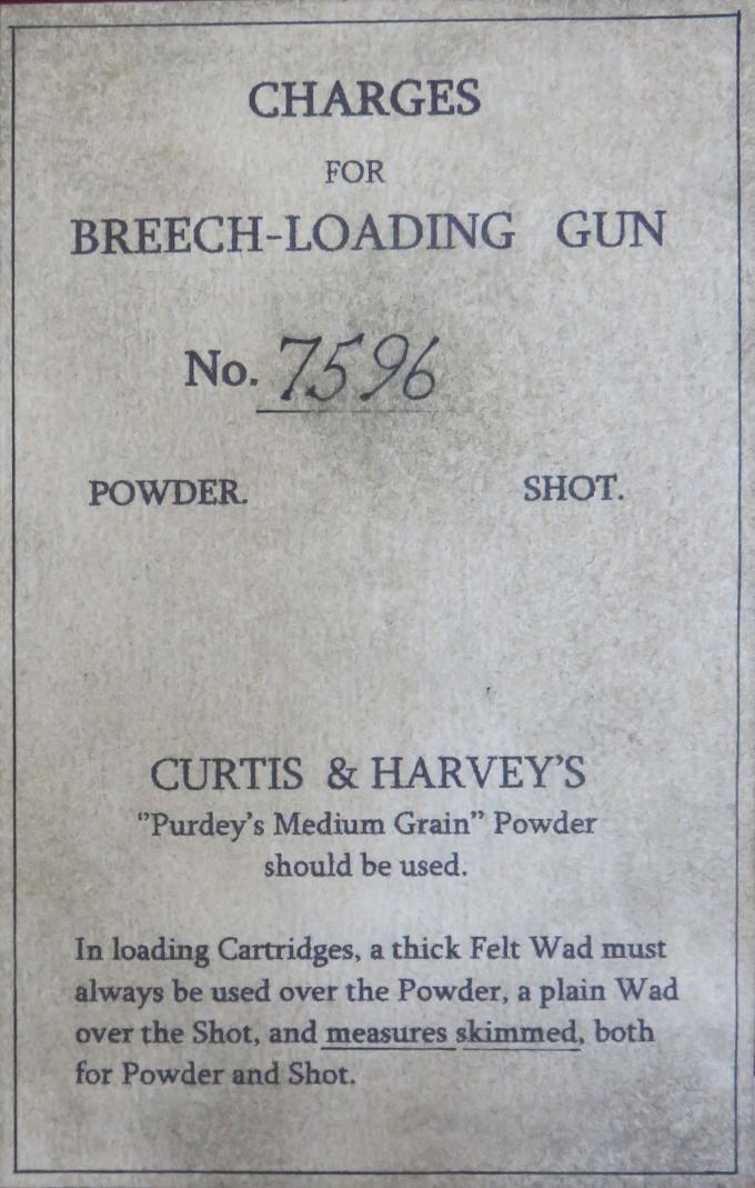 Label Library: Purdey Load Label