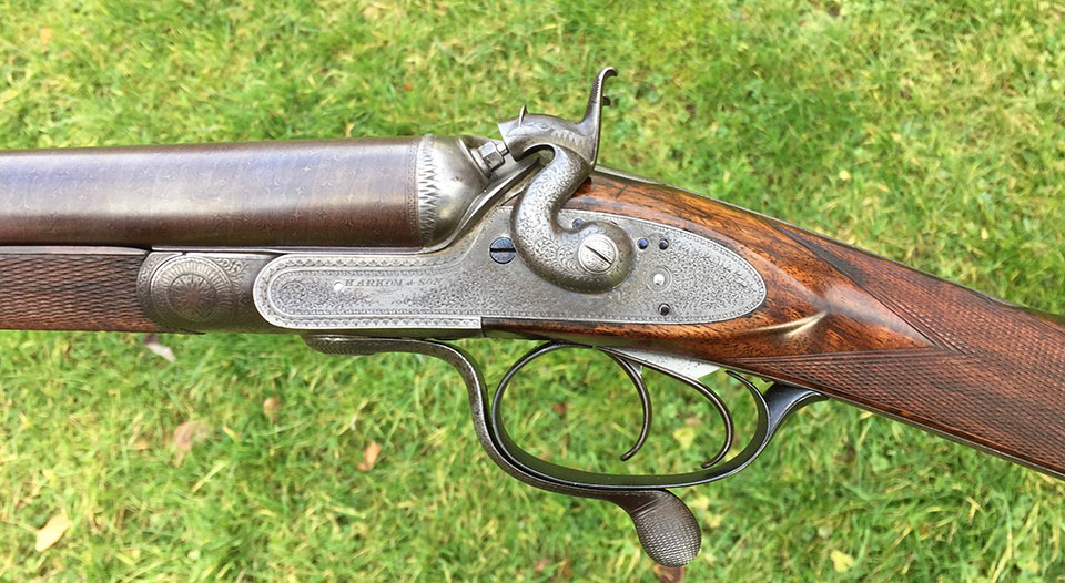 A gun fully restored, at some cost to the dealer, like this Harkom, and offered for sale, has its value undermined if the potential buyer can see that it was bought at auction for considerably less.