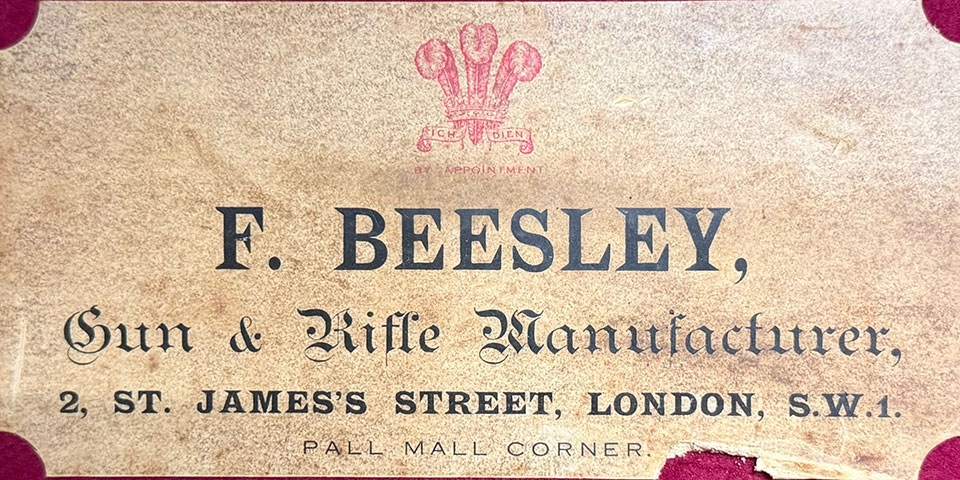 Beesley was a genuine master of gun design and was known during his lifetime as 'inventor to the London trade'.