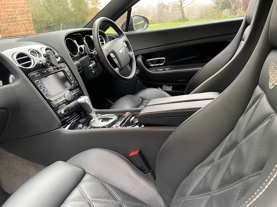 The Mulliner interior is leather-clad and a nice place to be.