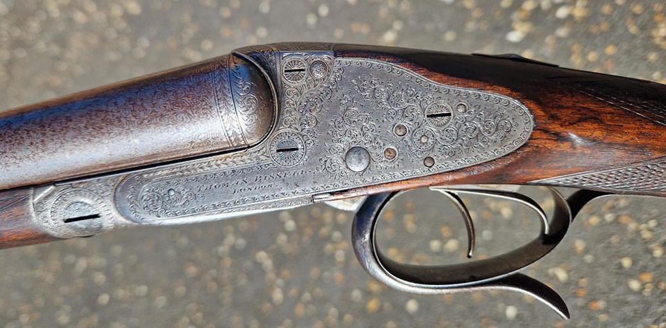 Thomas Bissell sidelock made with Rigby Bissell Patent 'vertical bolt'.