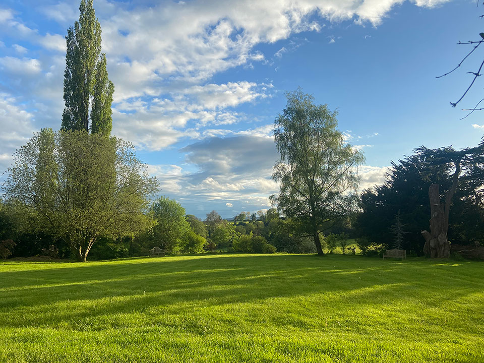 There is about an acre of lawn around the house.