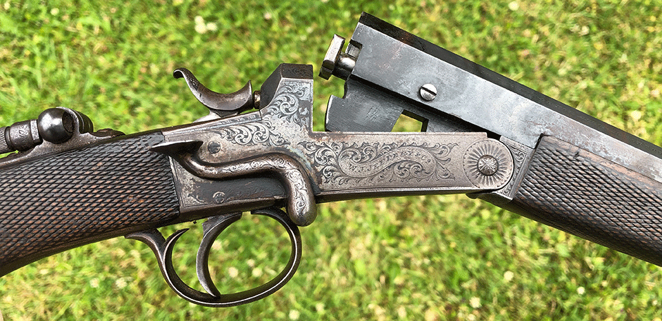 A Jeffery rook rifle converted to .410. This would have cost about £5.00 when new. Today, it would be more valuable as a rimfire .22 conversion than as a .410 shotgun.