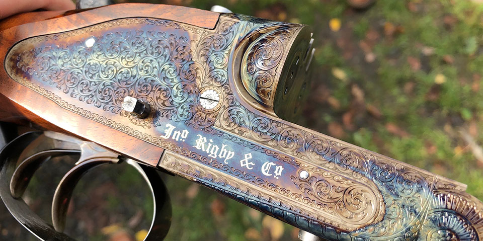 The beautiful case colour hardening looks entirely appropriate on this new Rigby .416 rifle.