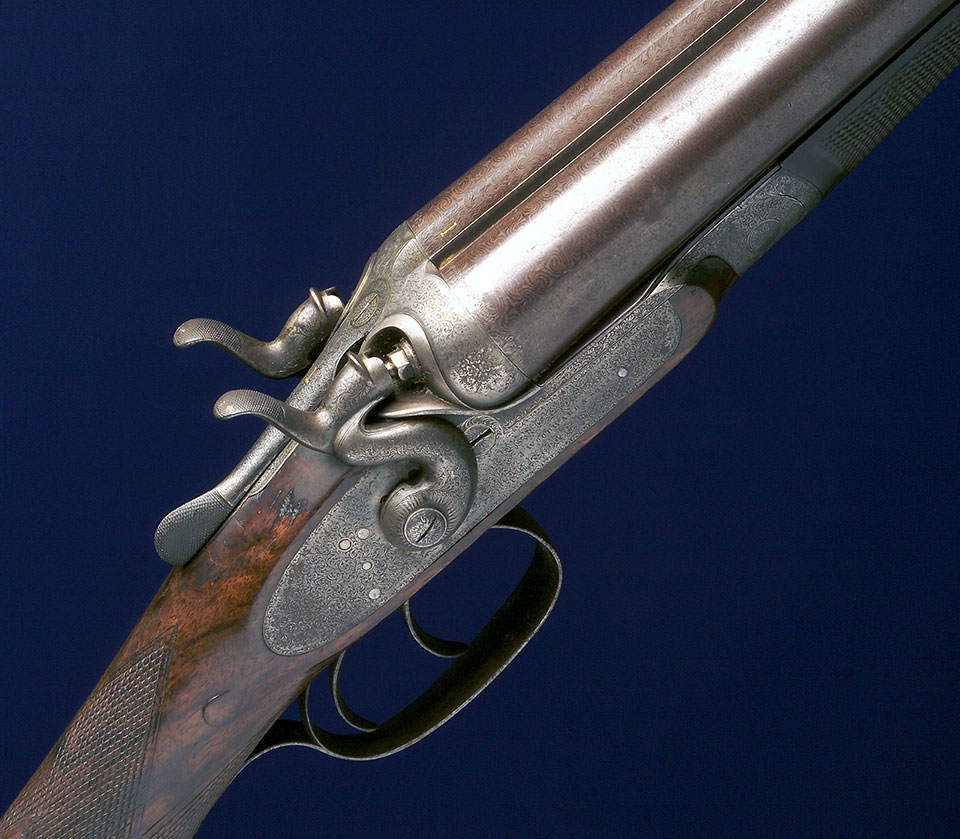 A beautiful quality Woodward bar-action hammer 12-bore.