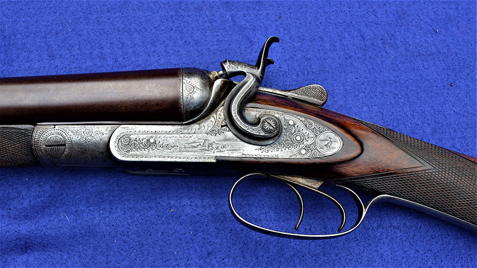 This exquisite 1876 W. & C. Scott incorporates most of the features that came to define the modern double-barrel shotgun.