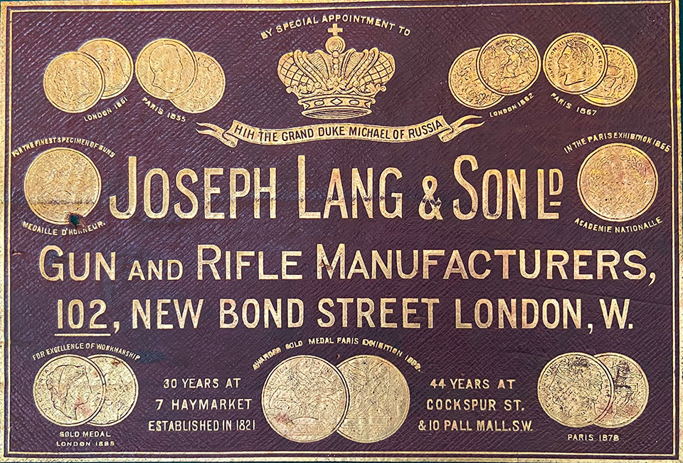 Lang is widely credited with introducing the pinfire breech-loader to the British public.
