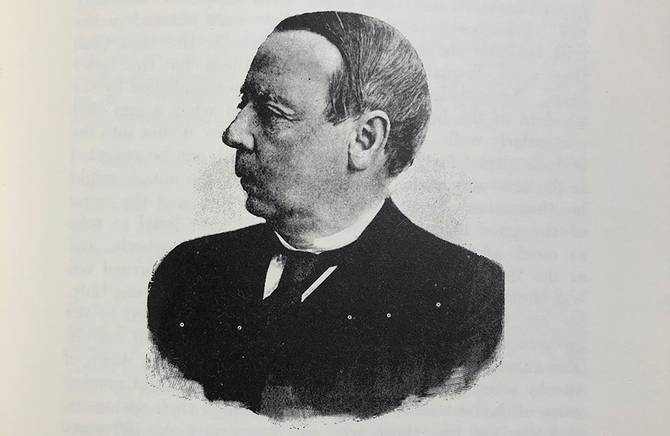 Stephen Grant is believed to have had a facial disfigurement, hence the side-on portrait. His wife clearly didn't mind; they had nine children.