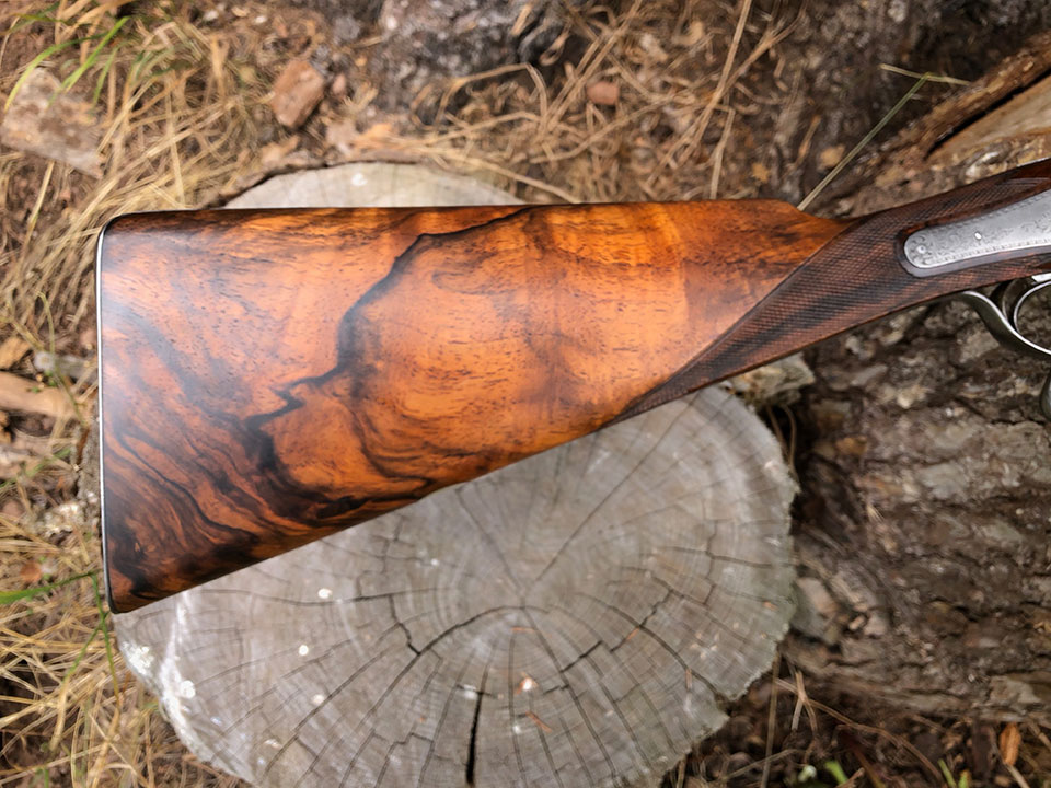 The French walnut stock is stunningly tasteful.