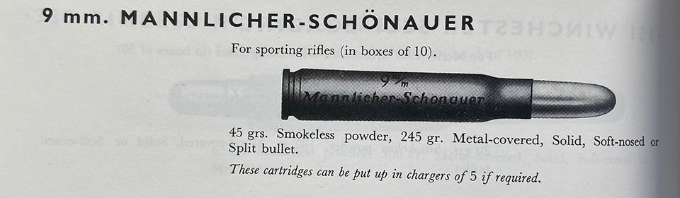 The Mannlicher Schoenauer , here with a lighter, 245 grain bullet. 