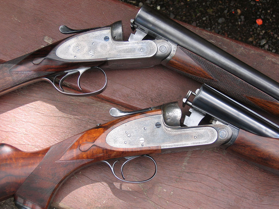 Once Beesley's action was purchased it became the only best quality hammerless gun Purdey made. Here an 1889 example and a 1920 single trigger pigeon gun.