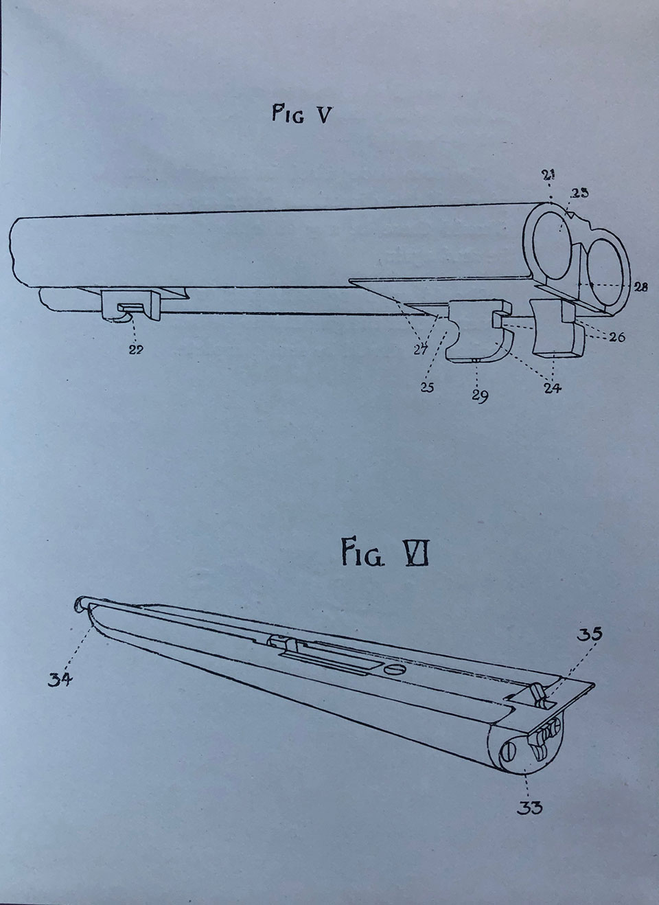 Figure 5, The Barrels and Figure 6, The forend