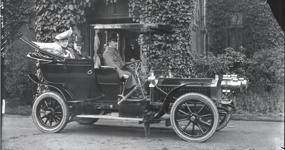 Olly with his wife, Gwladys. It is safe to say that cars have changed rather more than sporting shotguns since those days.