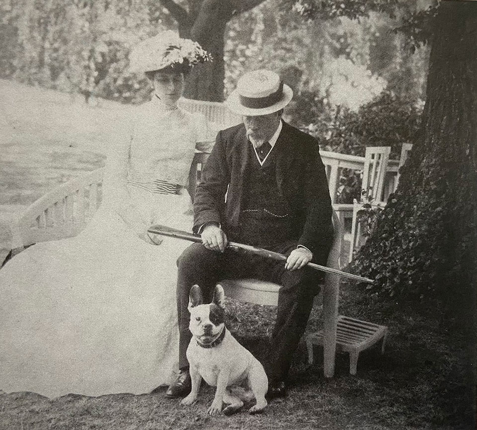 Ollie, his wife and dog with a small bore gallery rifle.