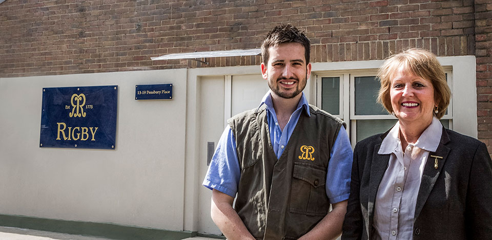 Patty Pugh and Marc Newton at Rigby's newly purchased premises in Pensbury Place back in 2013. 
