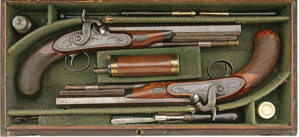 A pair of Reilly pistols circa 1828, S.N. 176. Only one earlier Riley is known to exist.