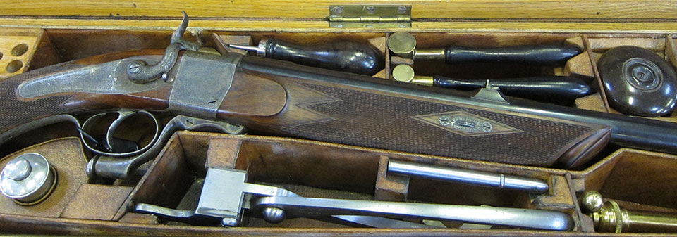 With new Cordite cartridges, the old .450 black powder stalking rifles, like this Henry falling-block became obsolete.