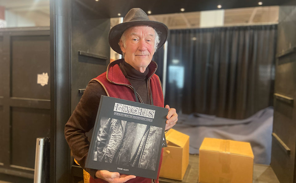 Terry Allen with his new book at Safari Club International.