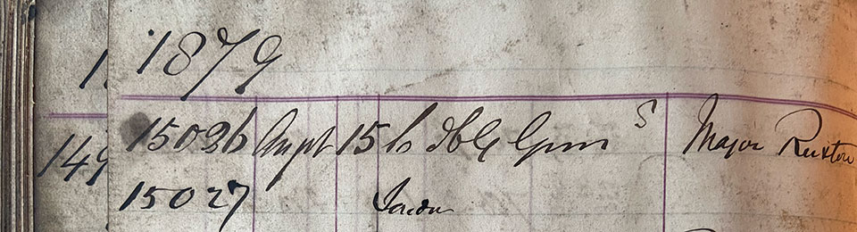 Entry for Rigby Serial No.15027 on 15th August 1879.