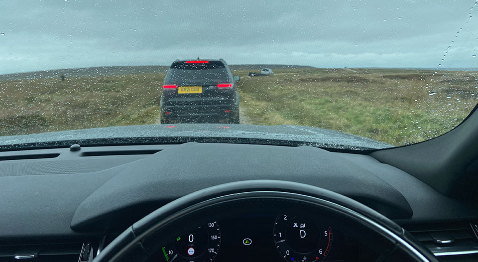 No problems on the wet and windy grouse moor.