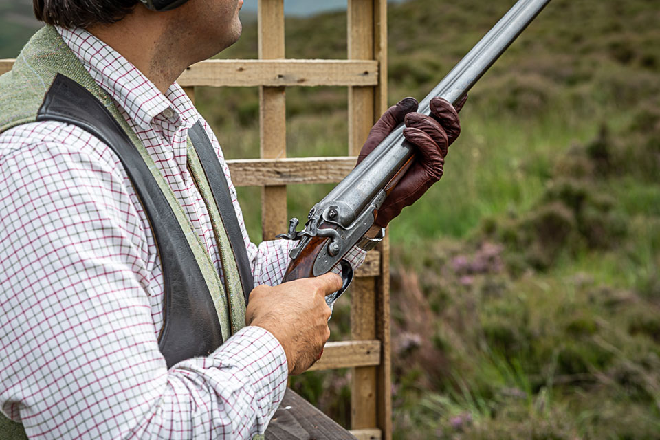 Purdey at the ready.