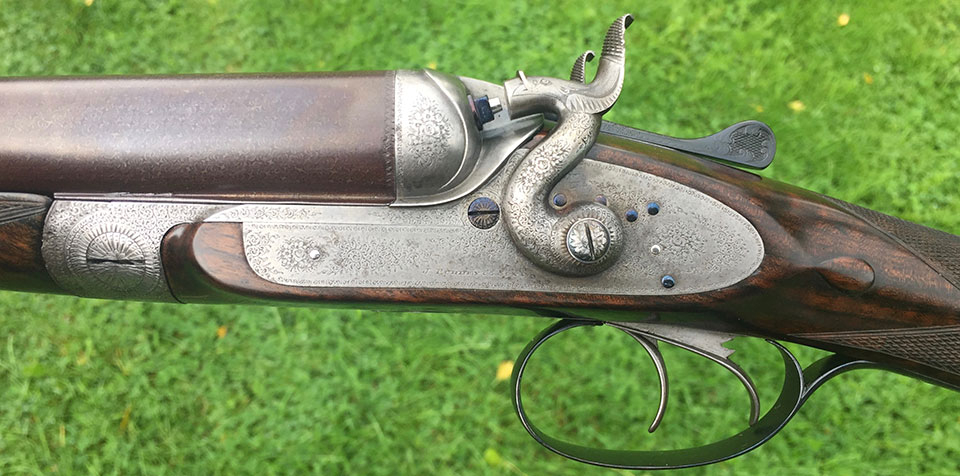 Many shooting men would like to own a Purdey. Only a select few get to shoot with a Purdey hammer gun. This wood-bar example would set you back £8,000-£10,000.