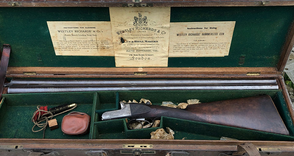 The earlier gun arrived cased, after siting in an attic for two generations.