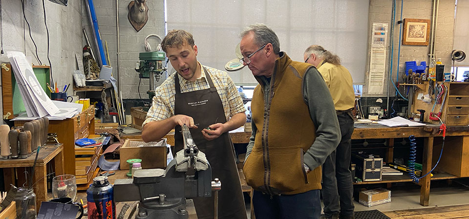 Double rifle regulation in action.