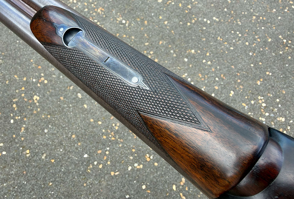 The Deeley & Edge patent forend catch.