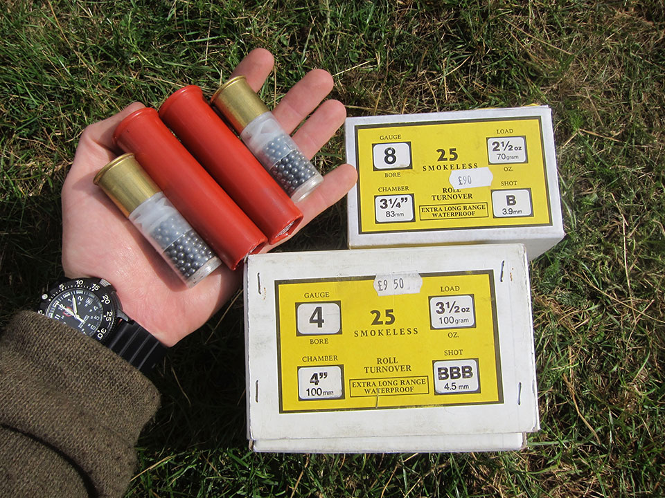 Lead shot, now banned in big bore water fowling loads, like these, is targetted for removal from all hunting. Eley and Gamebore are promoting alternative steel ammunition with non-polluting wads.