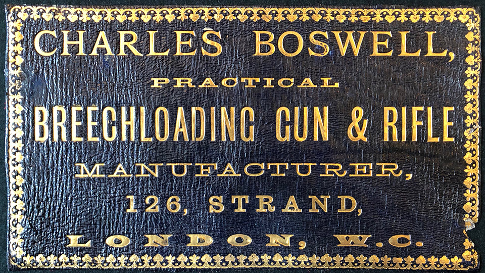 The label of Charles Boswell 