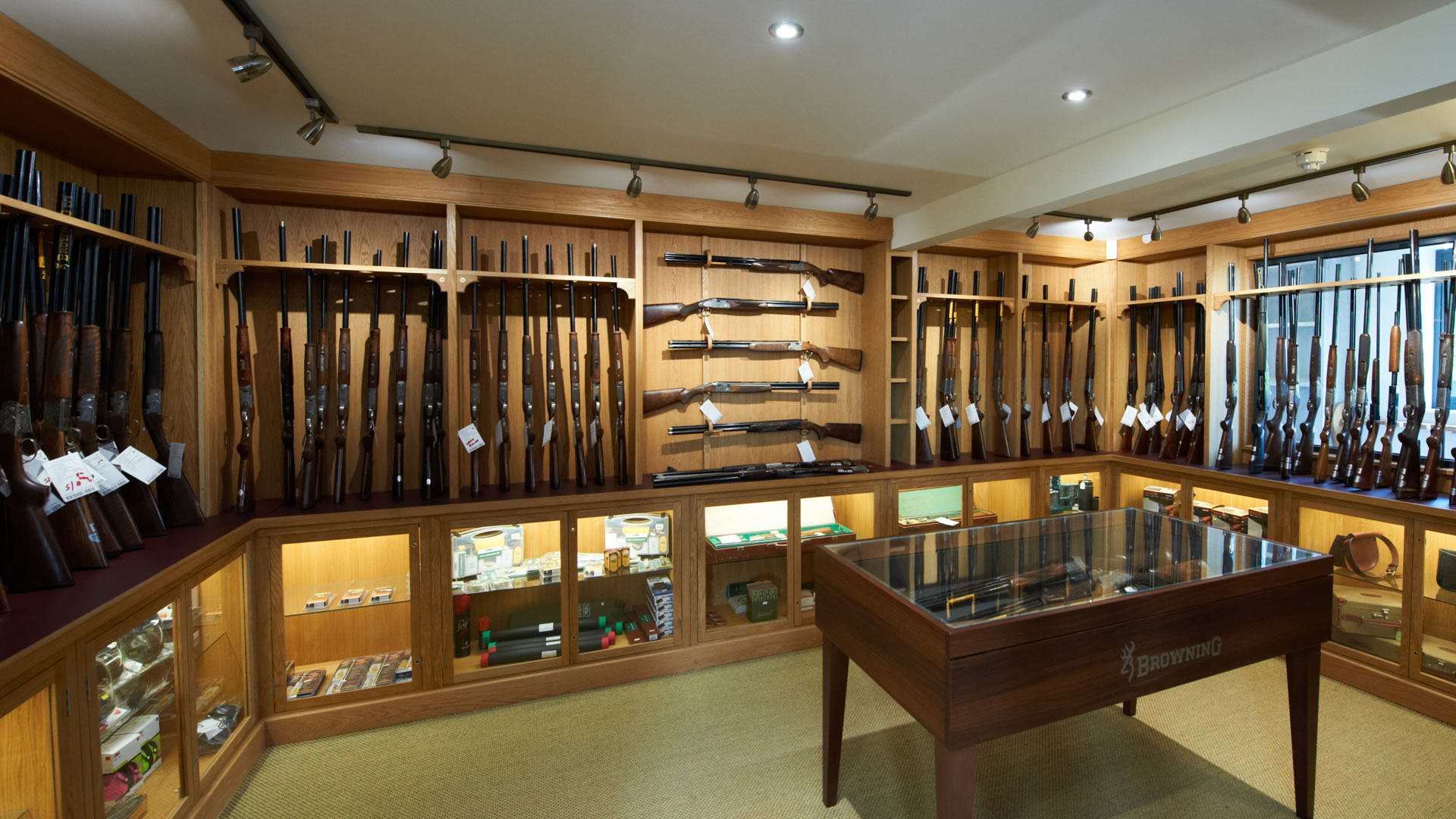 A professonally made gun room.