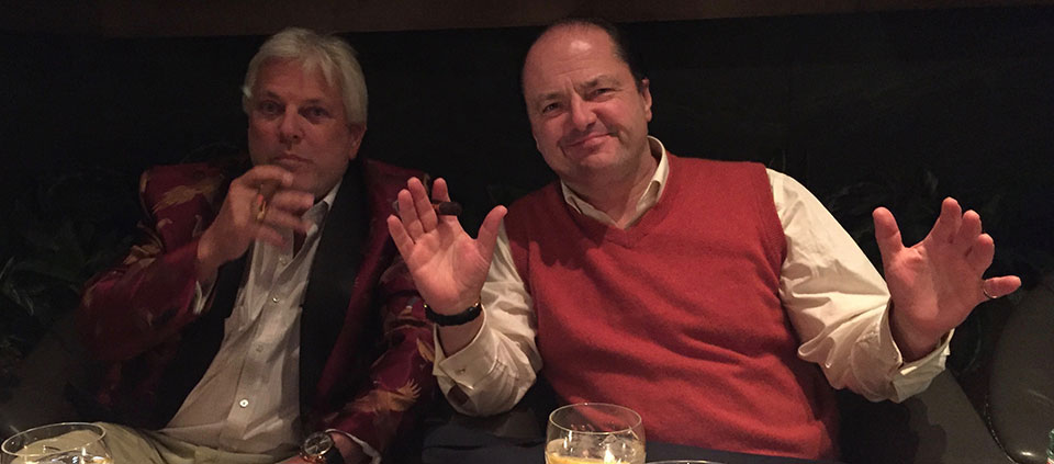 New Holland & Holland supremo, Nicholas Holt, celebrating with a gentleman friend in a top London hotel last night.