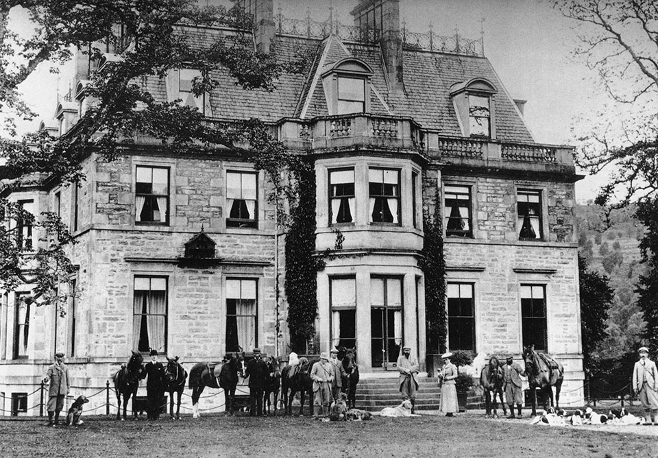 The Tweedmouth family at the, now ruined, house.